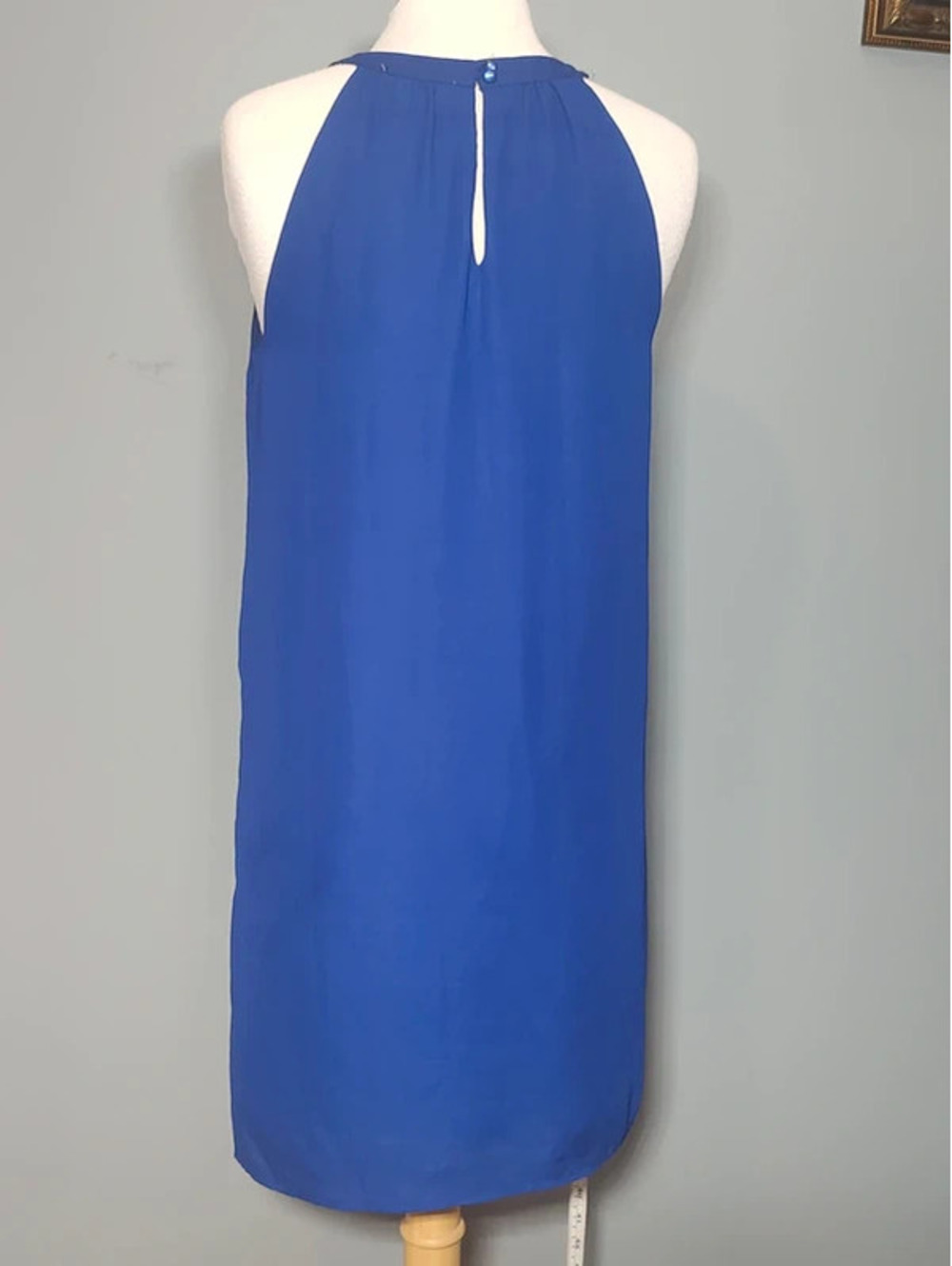 Adrienne Vittadini Blue Floral Halter Dress Size 6 - Picture 2 of 5